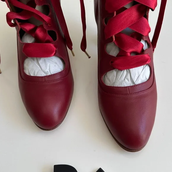 American Duchess Original Tango Boots Red Size 8 1/2 Worn Once - Picture 8 of 14